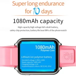 H1 Smart Watch 1.54 inch Smartwatch Fitness Running Watch Bluetooth 4G Pedometer Alarm Clock Calendar Compatible with Android iOS Kid's Women GPS with Camera IP 67 31mm Watch Case