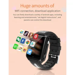 H1 Smart Watch 1.54 inch Smartwatch Fitness Running Watch Bluetooth 4G Pedometer Alarm Clock Calendar Compatible with Android iOS Kid's Women GPS with Camera IP 67 31mm Watch Case