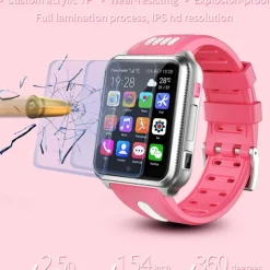 H1 Smart Watch 1.54 inch Smartwatch Fitness Running Watch Bluetooth 4G Pedometer Alarm Clock Calendar Compatible with Android iOS Kid's Women GPS with Camera IP 67 31mm Watch Case