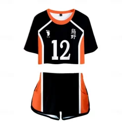 Haikyuu Hinata Shoyo Shorts Crop Top Gym Wear Anime 3D 3D Harajuku Graphic For Women's Adults' Back To School 3D Print