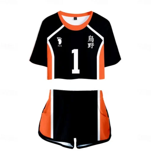 Haikyuu Hinata Shoyo Shorts Crop Top Gym Wear Anime 3D 3D Harajuku Graphic For Women's Adults' Back To School 3D Print