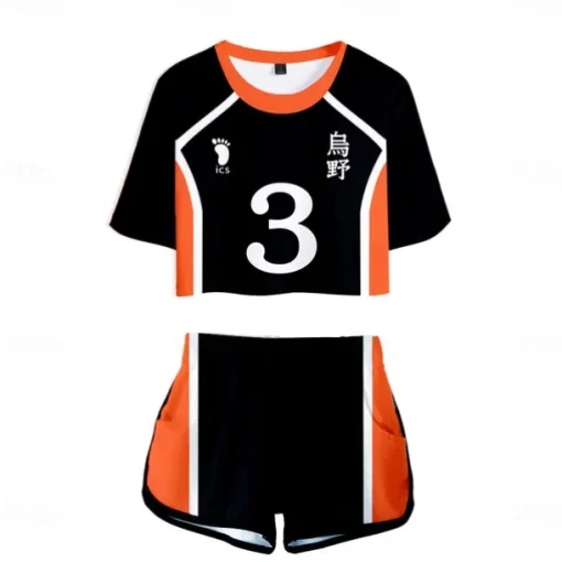 Haikyuu Hinata Shoyo Shorts Crop Top Gym Wear Anime 3D 3D Harajuku Graphic For Women's Adults' Back To School 3D Print