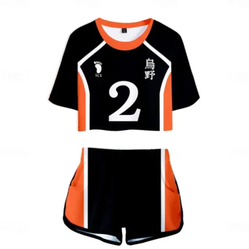 Haikyuu Hinata Shoyo Shorts Crop Top Gym Wear Anime 3D 3D Harajuku Graphic For Women's Adults' Back To School 3D Print