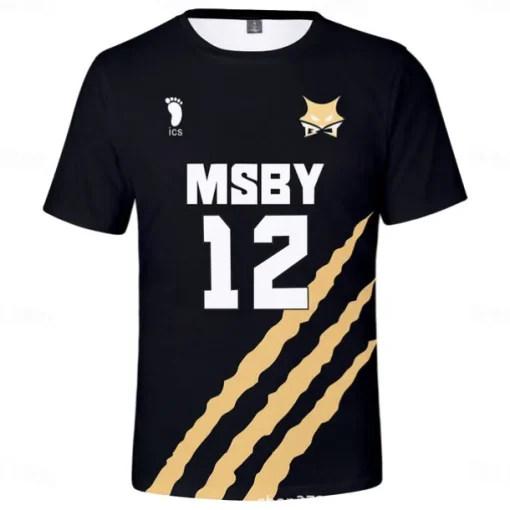 Haikyuu T-shirt Cartoon Back To School Print Harajuku Graphic Kawaii For Couple's Men's Women's Adults' Masquerade Back To School 3D Print Casual Daily Activewear