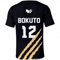 Haikyuu T-shirt Cartoon Back To School Print Harajuku Graphic Kawaii For Couple's Men's Women's Adults' Masquerade Back To School 3D Print Casual Daily Activewear