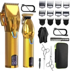 Hair Clipper And Hair Trimmer Kit Professional Hair Clippers For Men Cordless Barber Clippers Machine Rechargeable Outliner Trimmer Mens Beard Trimmer Electric Hair Cutting Grooming Kit