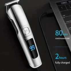 Hair Clipper Waterproof Beard Trimmer for Men - Includes Nose Hair Trimmer Body Shaver and Grooming Kit - Perfect Gift for Father's Day