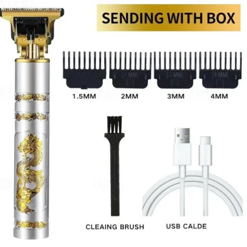Hair Clippers for Men oupool Professional Cordless Hair Trimmer - Electric T-Blade Beard Trimmer Shaver Edgers Zero Gapped Mens Grooming Kit Rechargeable LCD Hair Cutting Kit - Gifts for Men(Gold)