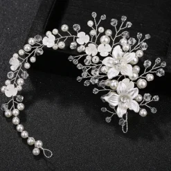 Hair Combs Flowers Headdress Alloy Wedding Party / Evening Wedding Bridal With Imitation Pearl Flower Headpiece Headwear