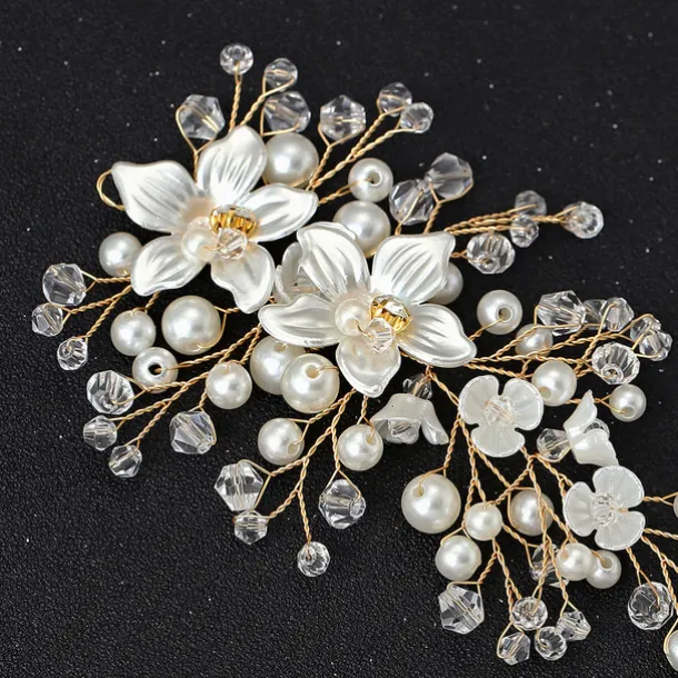 Hair Combs Flowers Headdress Alloy Wedding Party / Evening Wedding Bridal With Imitation Pearl Flower Headpiece Headwear