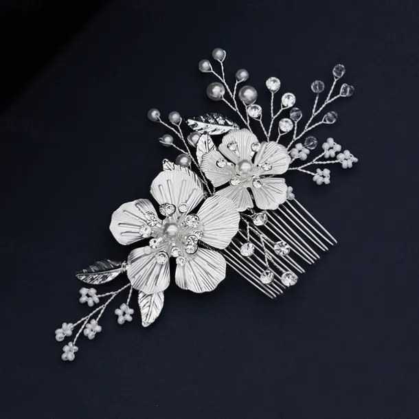 Hair Combs Headdress Alloy Wedding Simple Bridal With Pure Color Headpiece Headwear