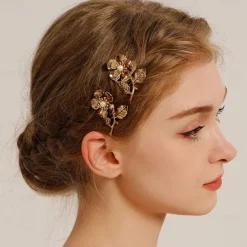 Hair Combs Headdress Headpiece Imitation Pearl Alloy Wedding Cocktail Vintage Luxury With Faux Pearl Flower Headpiece Headwear