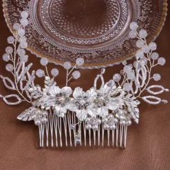Hair Combs Headdress Imitation Pearl Rhinestone Wedding Cocktail Retro Wedding With Rhinestone Faux Pearl Headpiece Headwear