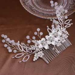 Hair Combs Headdress Imitation Pearl Rhinestone Wedding Cocktail Retro Wedding With Rhinestone Faux Pearl Headpiece Headwear