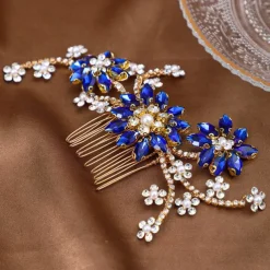 Hair Combs Headdress Rhinestone Alloy Wedding Cocktail Elegant Luxury With Faux Pearl Crystals Headpiece Headwear