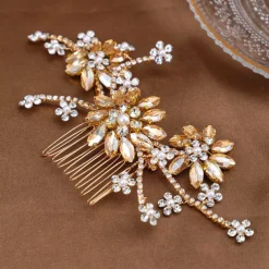 Hair Combs Headdress Rhinestone Alloy Wedding Cocktail Elegant Luxury With Faux Pearl Crystals Headpiece Headwear