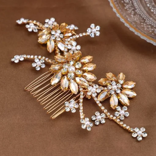 Hair Combs Headdress Rhinestone Alloy Wedding Cocktail Elegant Luxury With Faux Pearl Crystals Headpiece Headwear
