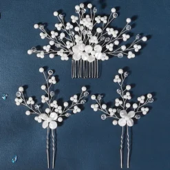 Hair Combs Headpiece Imitation Pearl Alloy Wedding Cocktail Elegant Luxury With Faux Pearl Pure Color Headpiece Headwear