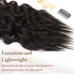 Hair Extensions, 4PCS Clip in Hair Extensions Natural Soft Synthetic Hairpieces for Women
