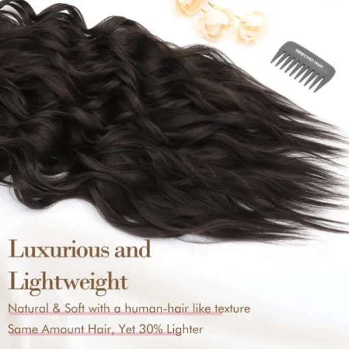 Hair Extensions, 4PCS Clip in Hair Extensions Natural Soft Synthetic Hairpieces for Women