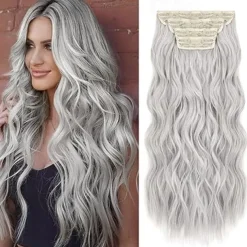 Hair Extensions, 4PCS Clip in Hair Extensions Natural Soft Synthetic Hairpieces for Women