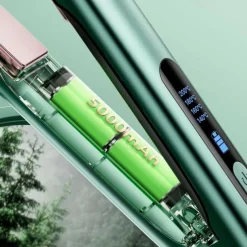 Hair Iron USB Rechargeable Cordless 2-Way Straight & Curl Mini Hair Iron 4 Temperature Adjustment LED Temperature Display Rapid Heating