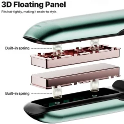 Hair Iron USB Rechargeable Cordless 2-Way Straight & Curl Mini Hair Iron 4 Temperature Adjustment LED Temperature Display Rapid Heating