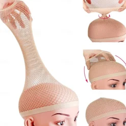 Hair Net for Long Hair Mesh Wig Caps for Women Natural Nude 2 Pieces