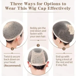 Hair Net for Long Hair Mesh Wig Caps for Women Natural Nude 2 Pieces