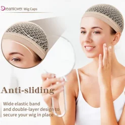 Hair Net for Long Hair Mesh Wig Caps for Women Natural Nude 2 Pieces