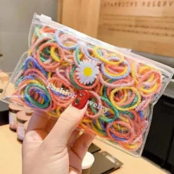 Hair Ties Hair Rubber Bands for Toddler Infants Kids Girls Thin Small Hair Elastics 100 Piece Pack