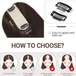 Hair Toppers for Women Real Human Hair, 14 Inch Scalp Line Hair Toppers Hair Pieces for Thinning Hair Parting, 100% Real Human Hair Toppers 1.5