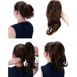 Hairpiece Ponytail Extensions Voluminous Wavy Blond Mix H136