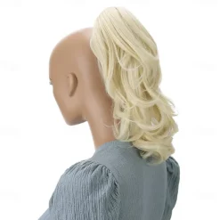 Hairpiece Ponytail Extensions Voluminous Wavy Blond Mix H136