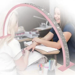 Half Moon Light for Nail Desk, 21.5In/29.5In 39W Nail Arch Lamp with Wire Controller/Remote, 3 Color Modes Nails Tech Lights, Bright Lamps, for Eyebrows/Manicure Led Light