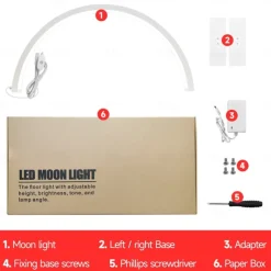 Half Moon Light for Nail Desk, 21.5In/29.5In 39W Nail Arch Lamp with Wire Controller/Remote, 3 Color Modes Nails Tech Lights, Bright Lamps, for Eyebrows/Manicure Led Light