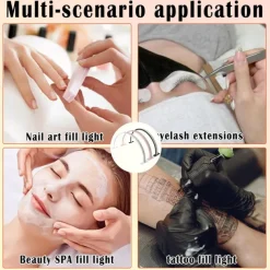 Half Moon Light for Nail Desk, 21.5In/29.5In 39W Nail Arch Lamp with Wire Controller/Remote, 3 Color Modes Nails Tech Lights, Bright Lamps, for Eyebrows/Manicure Led Light