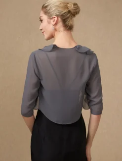 Half Sleeve Shrugs Chiffon Wedding / Party / Evening Women's Wrap With Cascading Ruffles/Wedding Guest dress to impress