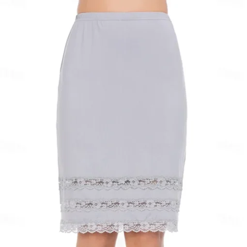 Half Slips for Women Underskirt Dress Extender Lace Trim Knee Length Midi Skirt 19-26" Length