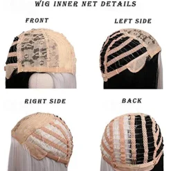 Half White and Half Black Wigs Cruella Deville Wig Split Color Synthetic Hair Wig Shoulder Length Wig Halloween Wigs