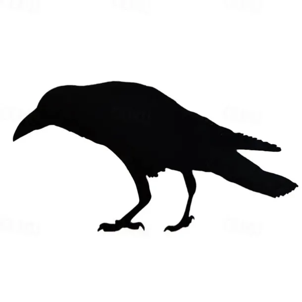 Halloween Acrylic Black Crow Scuplture Ornament Creative Photo Frame Raven Bird Statue Figurine Wall Display Decoration