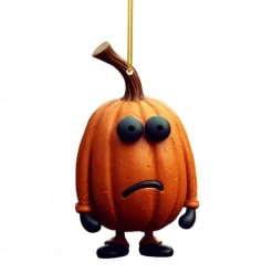 Halloween Acrylic Pumpkin Car Pendant, Rearview Mirror Pendant, Ghost Pumpkin Pendant Home Decor