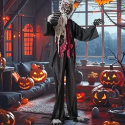 Halloween Animatronics, Sound-Activated Werewolf with Glowing Eyes and Scary Sounds, Giant Animated Outdoor Halloween Decoration, Man Accessory