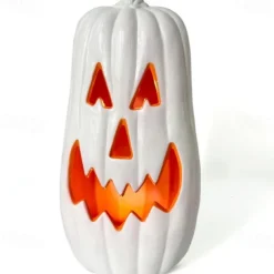 Halloween Black and White Pumpkin Lantern Automatic Switch LED Garden Paradise Glowing Creative Atmospheric Ornament