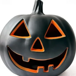 Halloween Black and White Pumpkin Lantern Automatic Switch LED Garden Paradise Glowing Creative Atmospheric Ornament