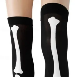Halloween Blood Socks Carnival Easter Zombie Skeleton Socks Bloody Mary Nurse Blood Socks Skeleton Socks Skeleton Socks Knee Length Socks Halloween Costume and Fabric Role Playing Party Dressing