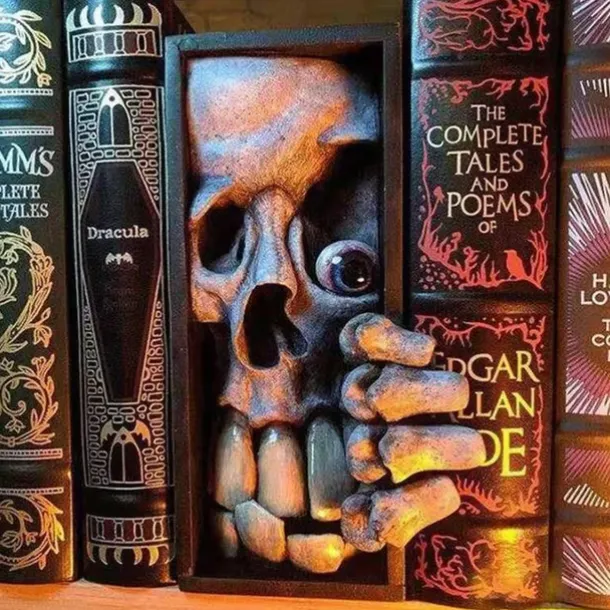 Halloween Bookshelf Horror Mask Monster Resin Craft Decoration Monster Statue Ornaments