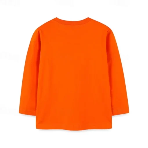 Halloween Boys 3D Graphic Spider Tee Long Sleeve Spring Fall Fashion Basic Polyester Little Kids(4-7ys) 4-7 Years Crew Neck Outdoor Casual Daily Regular Fit