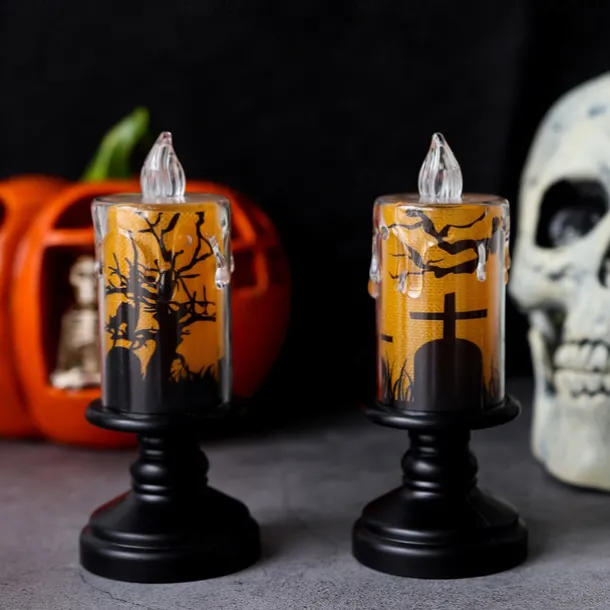 Halloween Candle Lantern New Cross border Ghost Festival Decorative Ornaments Pumpkin Candle Table Lantern Atmosphere Arrangement Props Small Night Lantern