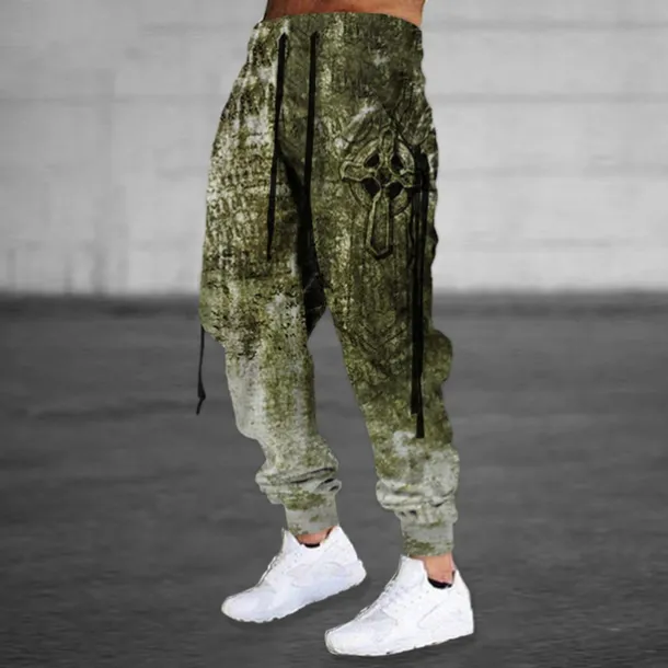Halloween Cargo Pants Skull Mens Graphic | Casual Sports Outdoor Green Cotton | Sweatpants Joggers Trousers Drawstring Side Pockets Elastic Waist Prints Comfort Breathable Daily Blend